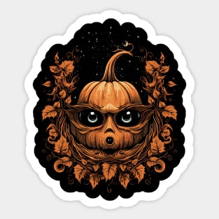 Halloween Pumpkin, Spooky Pumpkin Face Sticker